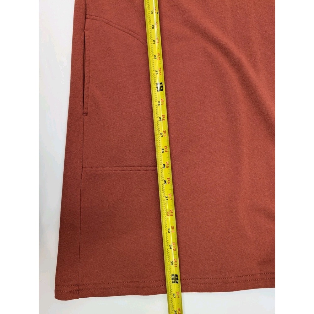 Wool& Sierra Tank Swing Shift Dress Size XL Rust Merino Wool Stretch Luxury - Picture 5 of 6